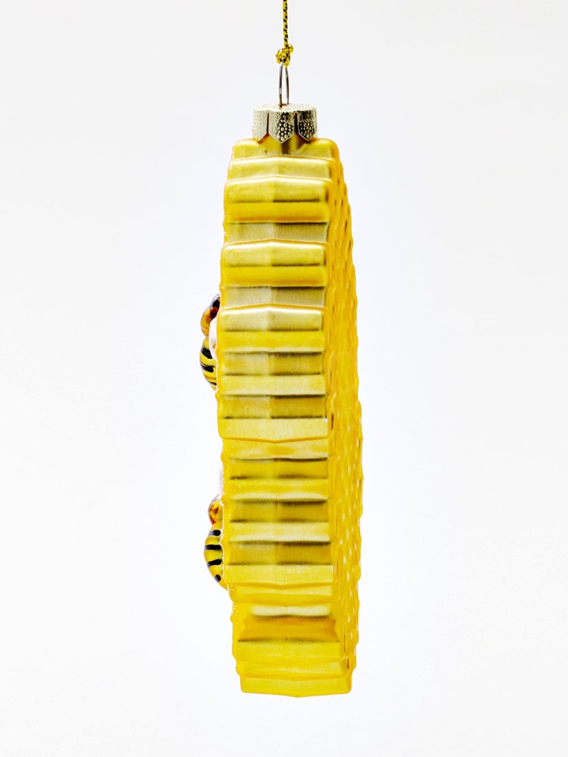 Елочная игрушка «Соты» Стекло. 55 x 115 мм.