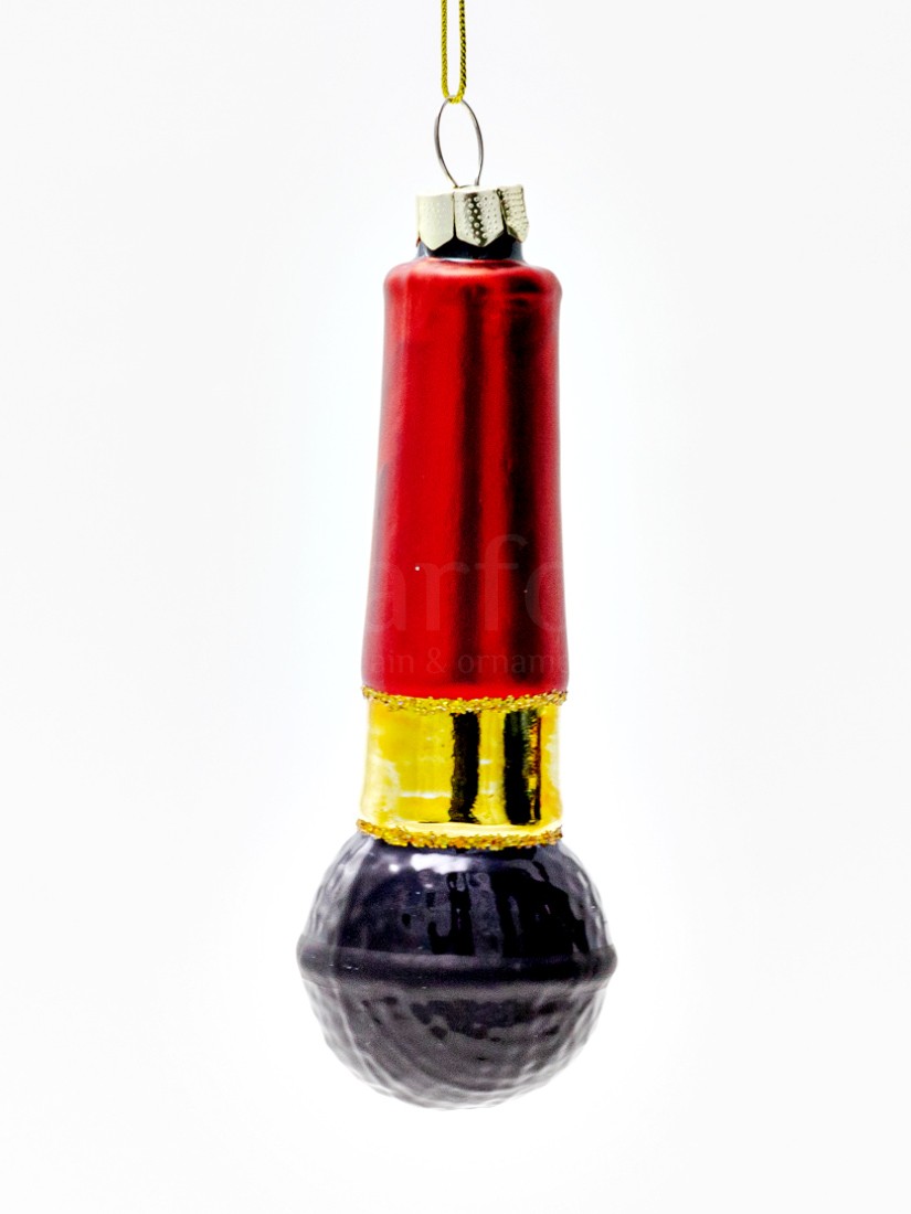 Елочная игрушка «Микрофон» Стекло. 45 x 120 мм.
