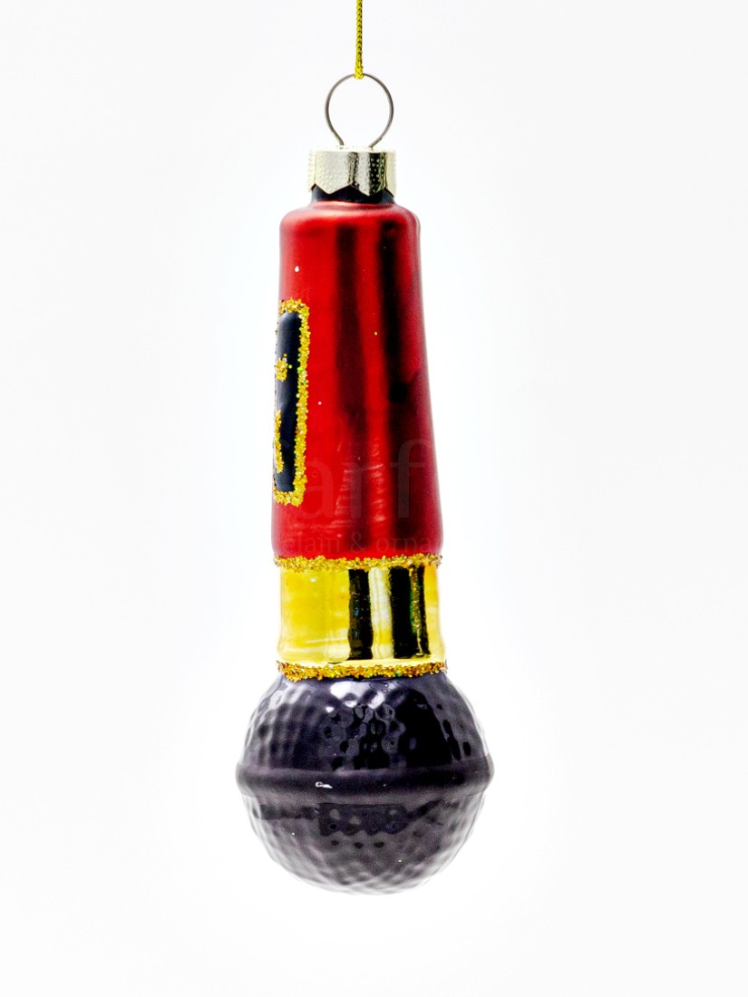 Елочная игрушка «Микрофон» Стекло. 45 x 120 мм.
