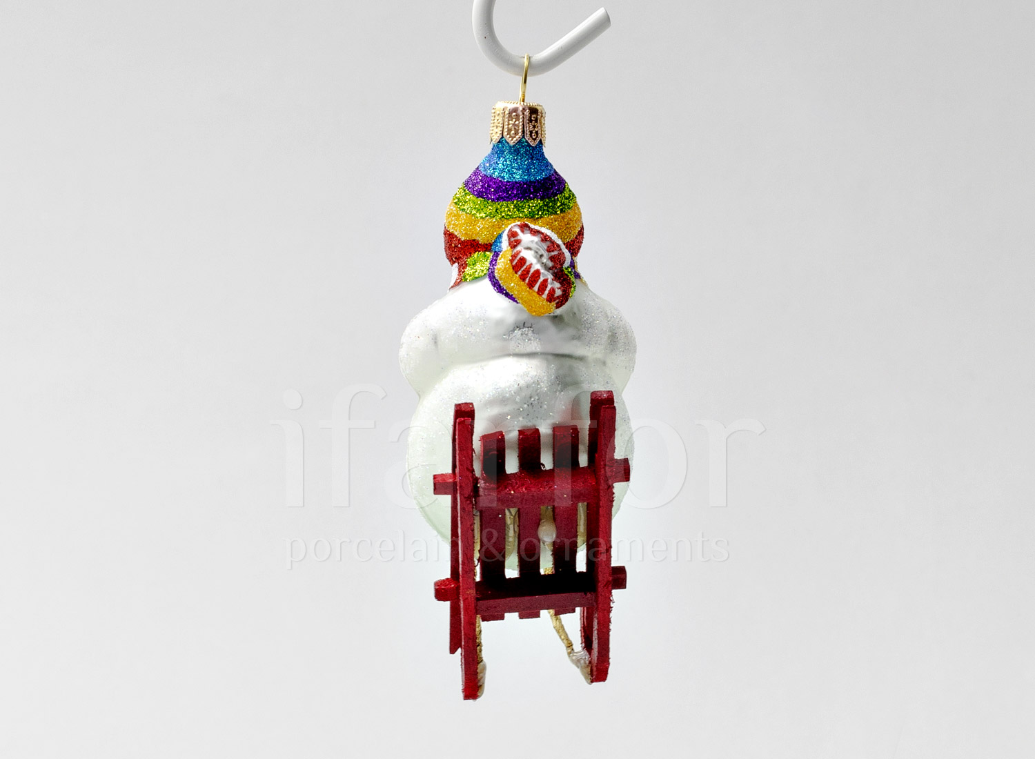 Елочная игрушка  Снеговик на санках 2 сорт