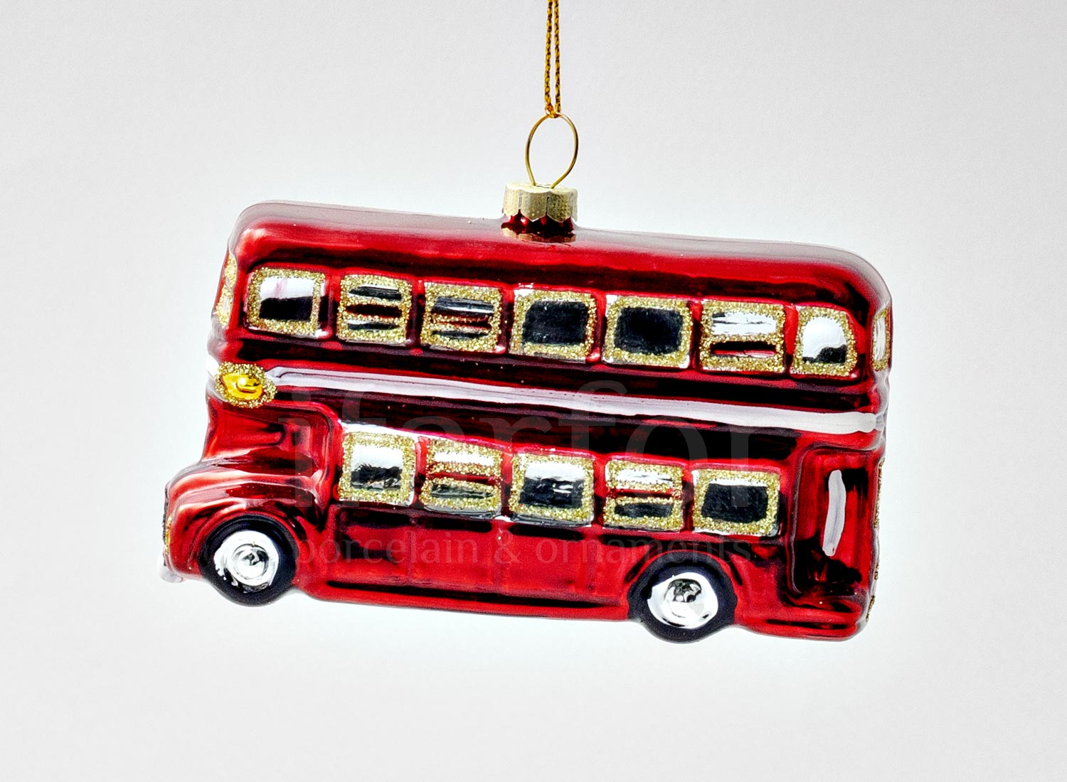Елочная игрушка Лондонский автобус <br> | Императорский фарфор. Официальный  магазин АО «ИФЗ».