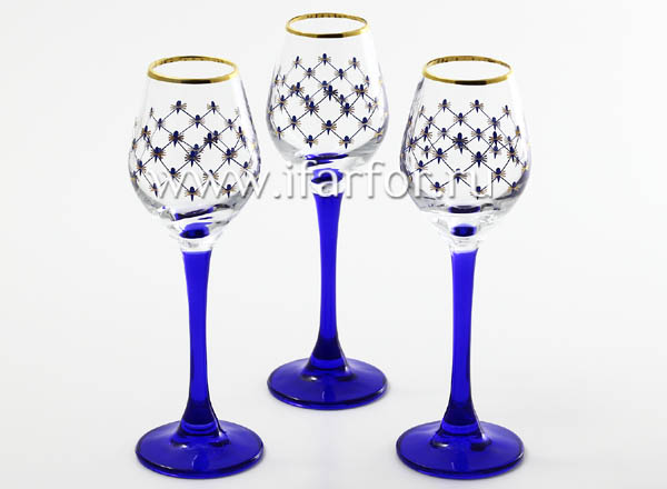 Набор рюмок для водки Кобальтовая сетка 6/6 Европейская