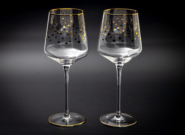 Goblets set for wine Azur gold 2/2 