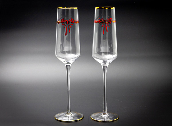 A set of champagne glasses in a gift box Kalenda 2/2 European