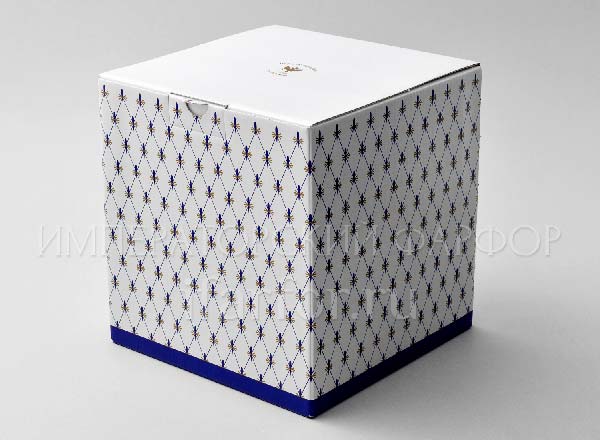 Подарочная упаковка кубик большой специальный Кобальтовая сетка Коробка