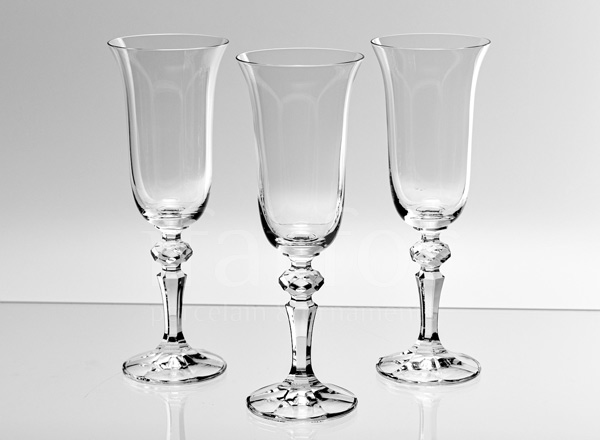 Goblets set for champagne Laura Falco 6/6 Crystalite Bohemia