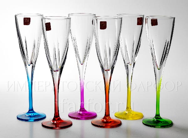 Goblets set for champagne Cristalleria Fusion 6/6 