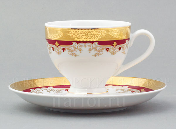 Cup and saucer Coffee Red lily Kristina