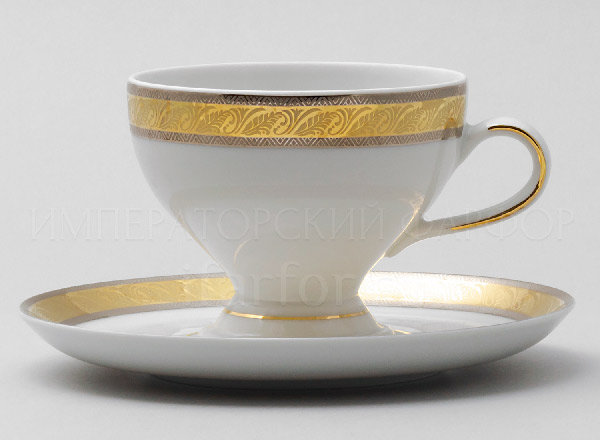 Cup and saucer tea Platinum Gold Ribbon Kristina