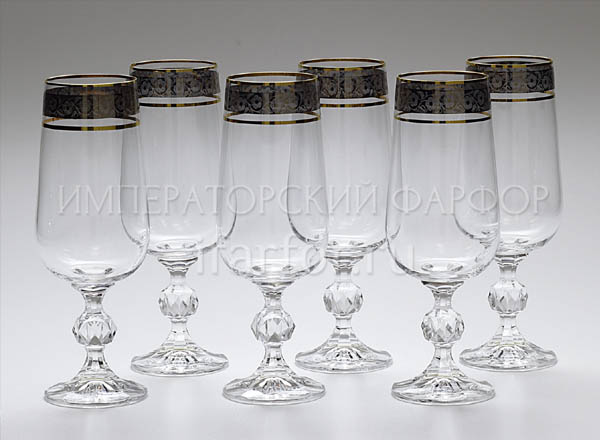 Goblets set for water Floral ornament 6/6 KLAUDIESTERNA