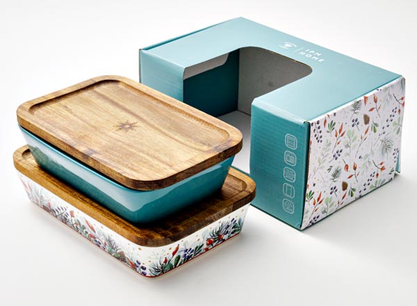 Set rectangular shapes for baking Green calendula 2/4 Standard