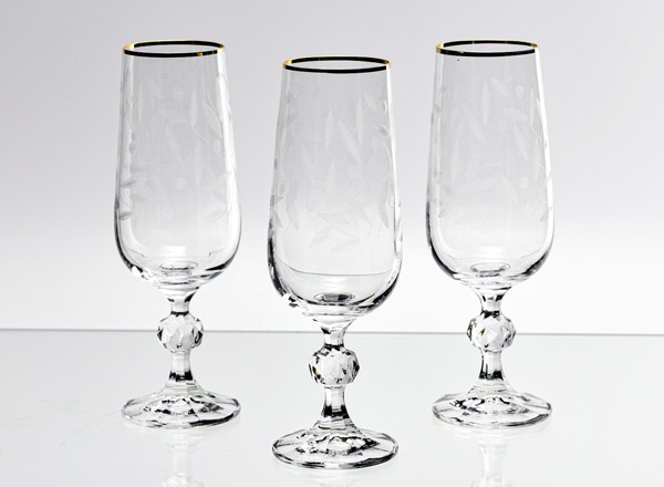 Goblets set for champagne Crystal V-D 6/6 Клаудия