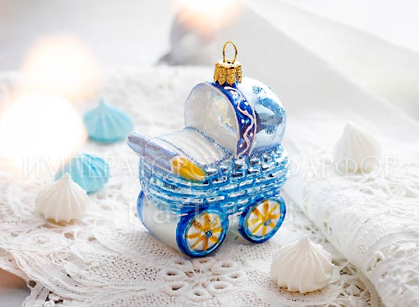 Christmas tree toy Baby carriage blue
