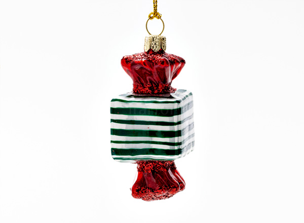 Christmas tree toy Square candy Green stripes