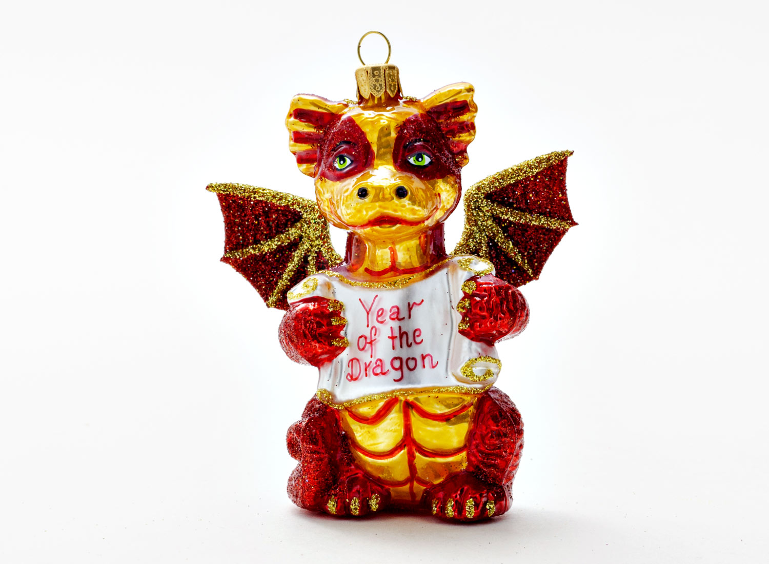 Елочная игрушка Китайский дракон красный