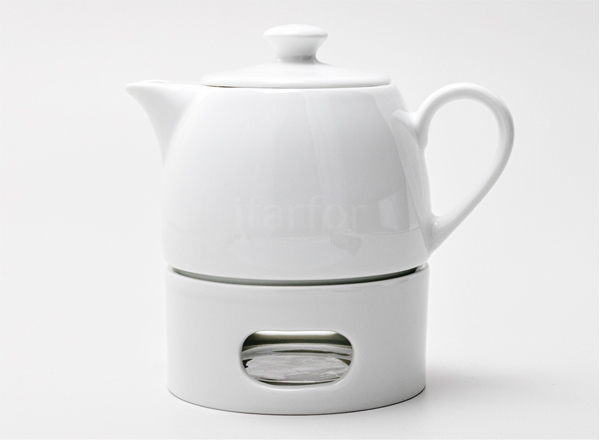 Чайник заварочный с подставкой для подогрева Белый Практик