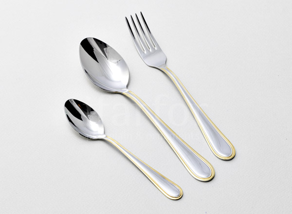 Set of cutlery Rhapsody 6/18 With gold-plated 24 carat
