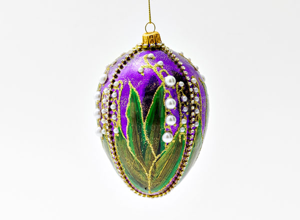 Christmas tree toy Faberge Egg Lilies of the Valley Egg (lilac)