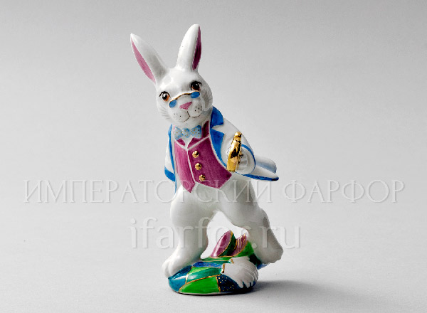 Sculpture White Rabbit Alice in Wonderland. White Rabbit