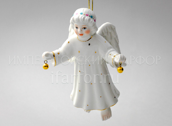 Елочная игрушка Ангел с колокольчиками
