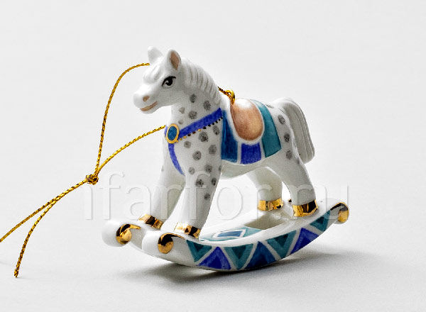 Christmas tree toy Rocking-horse Christmas blue