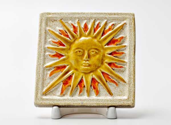 Изразец малый Солнце 2 золотистый