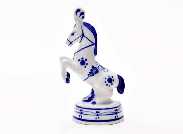 Скульптура Цирковая лошадка Гжель
