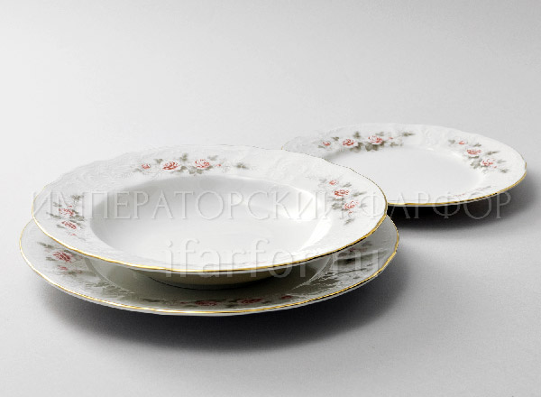 Set of plates Table Gray rose gold 6/18 Bernadotte