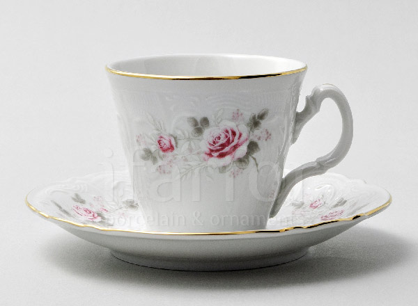 Cup and saucer tea Gray rose gold Bernadotte bucket