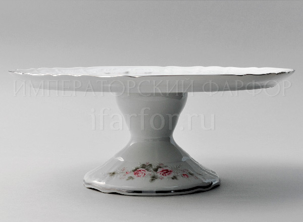 Dish/ platter for cake Bernadotte Gray Rose Platinum Bernadotte