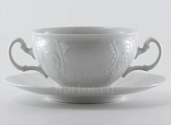Cup and saucer for broth Bernadotte Undecorated Bernadotte