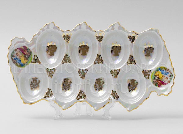 Tray for eggs Madonna Mother of Pearl Crown tray for 8 eggs