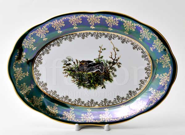 Dish/ platter oval Hunting Green Crown