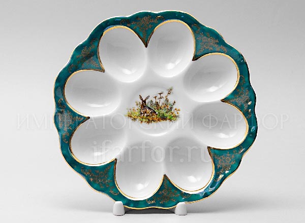 Поднос для яиц Охота Зеленая Корона Круглый лоток на 8 яиц