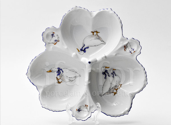 Compartmental dish 3-section Crown Geese QUEENS CROWN