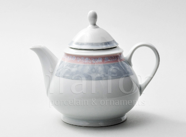 Teapot brewing Gray marble with pink edging Yana