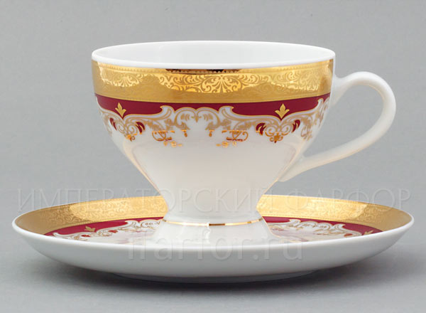 Cup and saucer tea Red lily Kristina