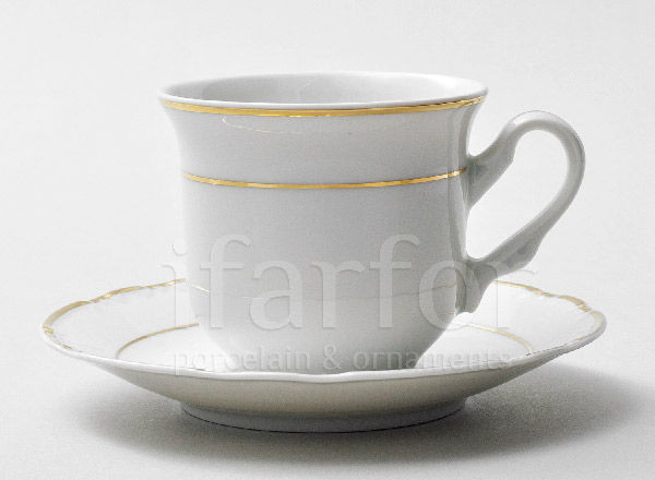 Чашка с блюдцем чайная Констанция Отводка золото Констанция