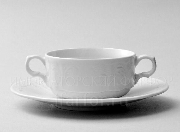 Cup and saucer for broth Bernadotte Undecorated Bernadotte Low