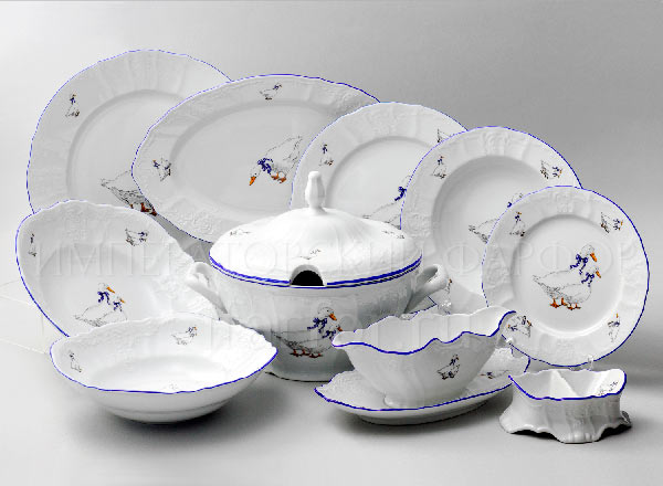 Сервиз столовый Бернадотт Гуси 6/27 Бернадотт