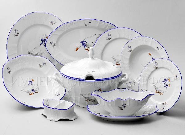 Сервиз столовый Бернадотт Гуси 6/26 Бернадотт