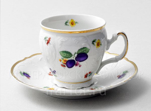 Cup and saucer tea Bernadotte Plum Bernadotte cask