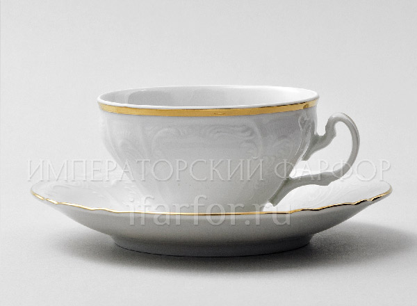 Cup and saucer tea Bernadotte White Pattern Bernadotte