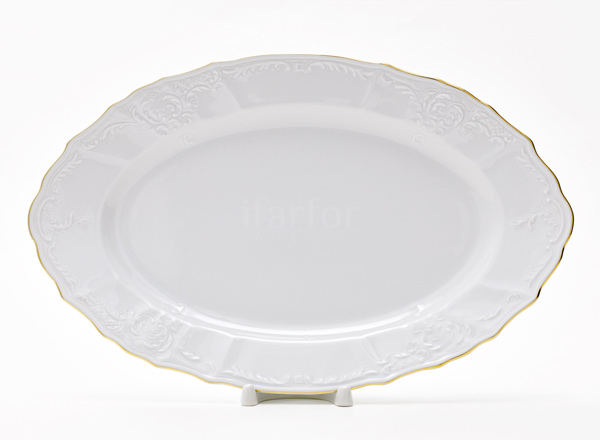 Dish/ platter oval Bernadotte White Pattern Bernadotte