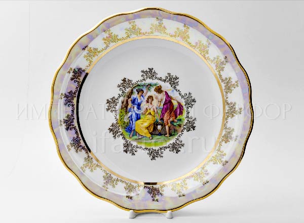 Dish/ platter round Madonna Mother of Pearl Madonna Crown
