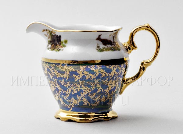 Сливочник Охота Зеленая STERNE PORCELAN