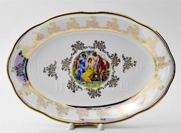 Dish/ platter oval Madonna Mother of Pearl Madonna Crown