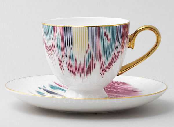 Чашка с блюдцем чайная Икат Royal Classics