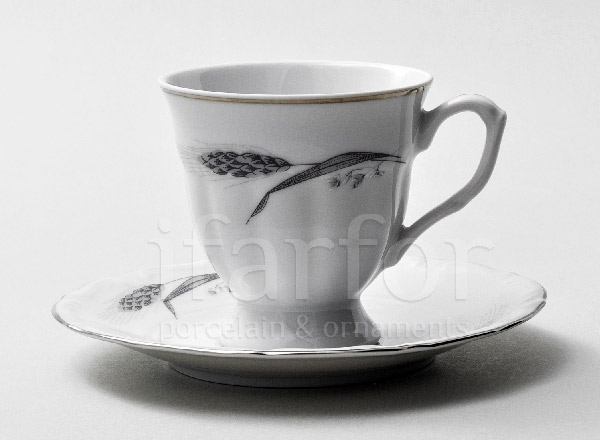 Чашка с блюдцем чайная Серебряные колосья Repast