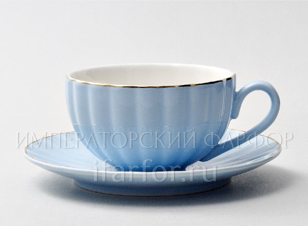 Чашка с блюдцем чайная Классическая Голубой Royal Classics